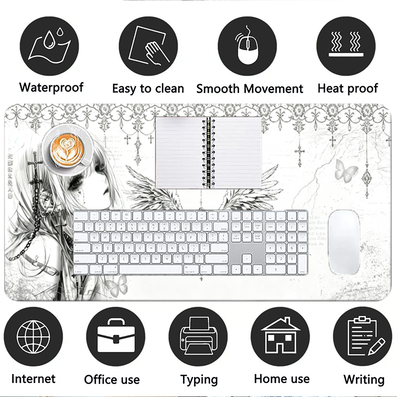 Leather Mousepad Black White A - đánh giá và giá Esports Gaming Mousepad